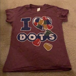 Once worn, maroon, DOTS t-shirt.